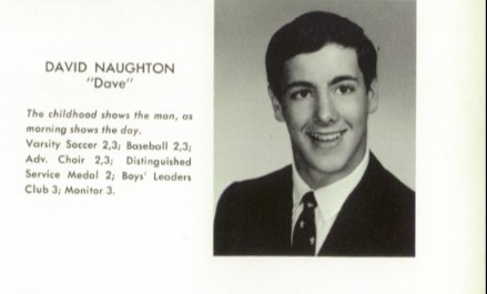 High School Photo of "American Werewolf in London" star David Naughton from Conard High School 1969.
